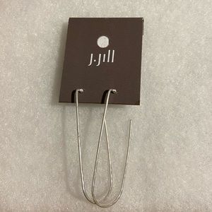 J.Jill minimalist earrings - silver tone long hoops